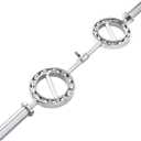47 Chrome Steel Rotating Tricep Bar, 500LB | Eye-shape bar with 25mm knurled rotating handles, 2-inch Olympic plate fit, and cable machine compatibility