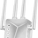 WiFi Extender Signal Booster for Home, Covers Up to 18,000 Sq Ft, Long Range Wireless Internet Repeater with Ethernet Port, Eliminates Dead Zones, Reduces Buffering, Supports 65+ Devices, 1-Tap Setup