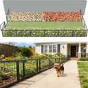 FXW Garden Fence Outdoor for The Yard – 17in(H) x 29.3ft(L) Heavy Duty Metal Animal Barrier for Dog, No Dig Decorative Dog Fence, 12 Panels, Black