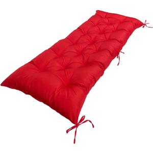 Outdoor Garden Bench Cushions with Ties Waterproof Tufted Overstuffed Patio Bench Cushion for Swing Loveseat Patio Funiture,40 x 20inches,Red