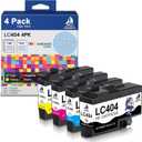 DOUBLE D LC404 Compatible Ink Cartridges Replacement for Brother LC404 LC404XL Work for Brother MFC-J1205W, MFC-J1205W XL, MFC-J1215W Printer (BK/C/M/Y, 4 Pack)