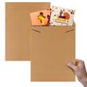 APQ Tab Lock Rigid Mailers 18 x 24 Inches. Pack of 3 Brown Double Wall Cardboard Envelope Mailers. Sturdy Stay Flat Mailers for Photos, Documents, and Artworks. Shipping Photo Mailer Envelopes