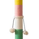 LUCKITTY 30 Inch High Cat Scratching Post with 4 Plush Teasing Toy Balls, Natural Sisal Rope Post and Thickened Base, Red Green Yellow White