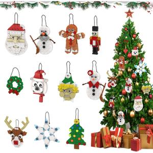 Christmas Ornaments Building Set, 11-in-1 Christmas Tree, Wreath, Santa, Reindeer, Gingerbread, Polar Bear, Snowflake, 2025 Xmas Holiday Stocking Stuffer Toys Gifts for Kids Boys Girls