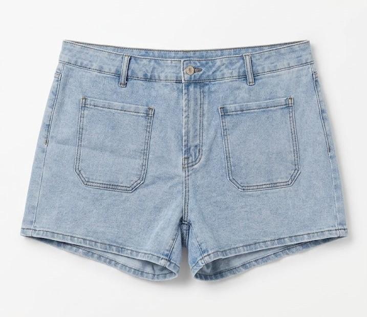Women's Casual High-Waisted Denim Shorts, Classic Light Wash Jean Shorts with Front Pockets, Comfortable Summer Stretch Shorts for Daily Wear XXL