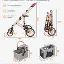 HOVONO Double Dog Stroller for 2 Small & Medium Dogs/Cats Up to 60 lbs | 3-in-1 Pet Stroller with Detachable Carrier, Lightweight Aluminum Alloy, Foldable Frame, Rubber Wheels with Suspension