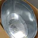 Large 6-Gallon Galvanized Tin Beverage Tub, 20x14x10 inches (Pack of 2)