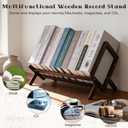 CD/DVD Storage Rack Wooden CD Holder Holds Up to 26 DVD Cases, Rustic Style Desktop Media Organizer Stand, Blu-ray CD Storage Shelf for Video Games, VHS Tapes and Desktop Organization