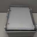 Gratury Junction Box, IP67 Waterproof Plastic Enclosure for Electrical Project, Hinged Grey Cover, Includes Mounting Plate and Wall Bracket (Transparent Cover with Inner Door, 14.6"×10.6"×5.9")