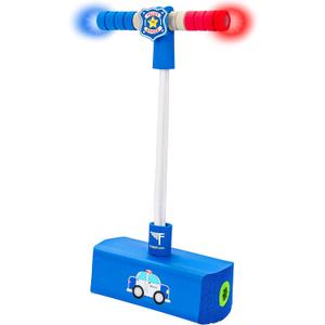 Flybar My First Foam Pogo Jumper for Kids Fun and Safe Pogo Stick for Toddlers, Durable Foam and Bungee Jumper for Ages 3 and up, Supports up to 250lbs (Large, Blue Police)