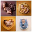 Coberllus Newborn Photography Wrap | Knot Hat & Stretch Wrap Blanket for Baby Photo Props | 15.74 X 59 inch Newborn Photo (Green)