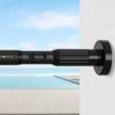 Tension Curtain Rod 41-118" Heavy Duty No Drilling Adjustable Black, 1.26" | Corrosion-Resistant, Fits Windows & Patio Doors & Bathroom, Secure Non-Slip Hold