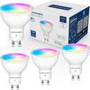 Lightinginside GU10 Smart Light Bulbs 50W Equivalent, 38Beam Angle, Smart Bulb Works with Alexa/Google Home/SmartLife, 5W 420LM, RGBCW Bluetooth Spotlight Track Light, 2.4G WiFi, ETL Listed, 4PCS