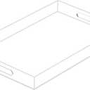 Clear Sturdy Acrylic Serving Tray with Handles 12x20x2H Inches -Spill Proof- Decorative Trays Countertop Organizer for Ottoman Coffee Table Nightstand, sidetable, Breakfast, Tea, Food
