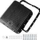 Transmission Oil Pan with Gasket and Bolts with Drain Plug Kit Fit for GM 700R4 4L60 4L60E, Pan Depth 2-5/8" OE #SP8594BK