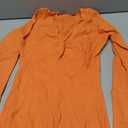 RAISECOM Womens Ribbed Knit Maxi Dresses Long Sleeve V Neck Casual Sweater Dress Bodycon Midi Dress (Medium, Orange)