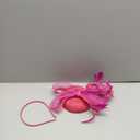 SAFERIN Fascinator for Women Hair Clip Hat Bowler Feather Flower Veil Wedding Party Tea Hat (Pink)