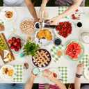 Green Gingham Napkins Disposable Rectangle: 100PCS Checkered Paper 15.7x11.8 Inch for Dinner Party
