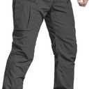 CARWORNIC Men's Lightweight Tactical Pants Ripstop Military Cargo Pants Water Resistant Outdoor Hiking Work Pants (36W x 34L, Dark Grey)