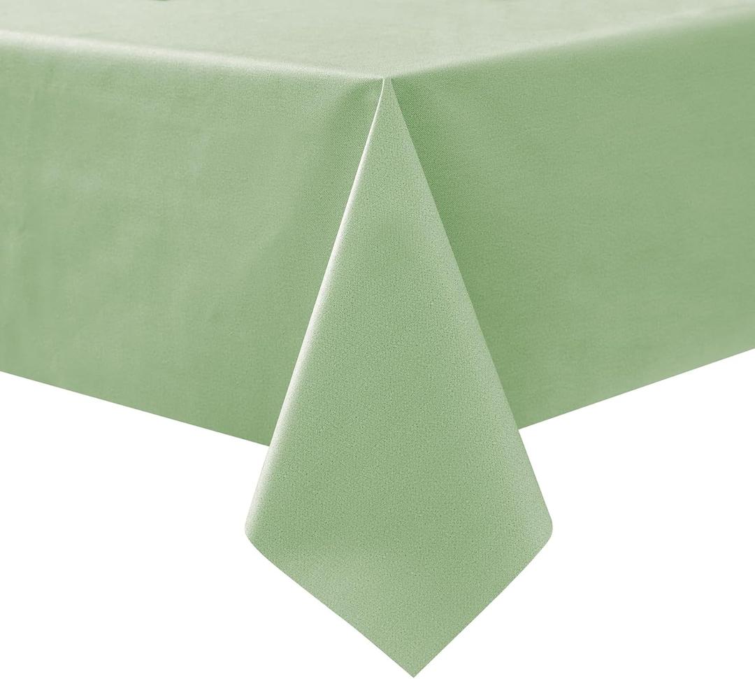 NLMUVW Vinyl Tablecloth Square 100% Waterproof Oil Proof Spill Proof PVC Table Cloth Wipe Clean Table Cover for Kitchen Dining Picnic, Light Green, 48 x 48 inch