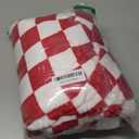 LOMAO Throw Blankets Flannel Blanket with Checkerboard Grid Pattern Soft Throw Blanket for Couch, Bed, Sofa Luxurious Warm and Cozy for All Seasons (Red, 60"x80")