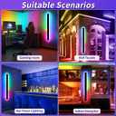 Mikeru Upgraded Widened RGB Long LED Wall Lights, 2Pack 31.4inch Outdoor Sconces RGB/Warm/White Dimmable Outdoor Wall Lights Exterior Front Porch Light Ip65 Waterproof Wall Sconce with Remote Control