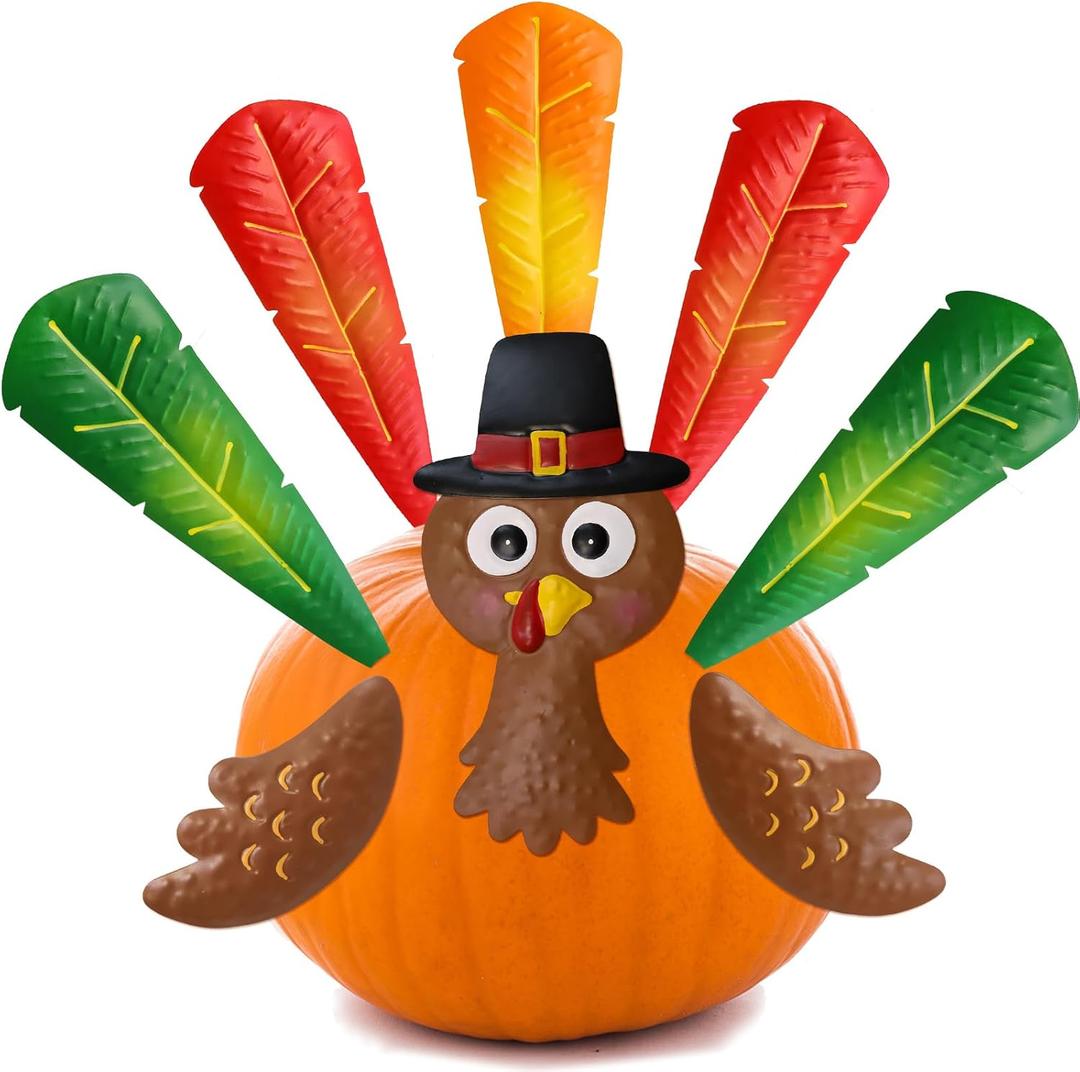 Fancy Land Turkey Pumpkin Making Kit Thanksgiving Metal Turkey Pumpkin Decoration for Holiday Home Party Supplies