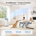 14000 BTU Portable Air Conditioner for Large Rooms up to 700 Sq. Ft., 3-in-1 Portable AC Unit with Fan, Dehumidifier, Self-Evaporating, 48dB Sleep Mode, Remote, Auto Swing, Window Kit