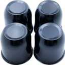 4 Push Through Black Wheel Center Caps for Trailer Wheel Rims 3.25" Center Bore