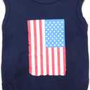 4th of July Small Puppy Clothes Independent Day Dog Shirts USA Flag Dog Outfit for Boy Girl American Flag Printed (Small (3.3-5.5lb))