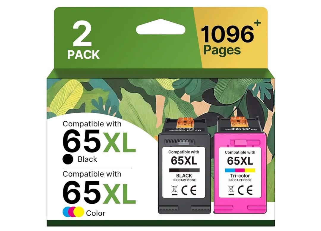 65XL Ink Cartridges Black/Color Combo Pack High-Yield Replacement for HP Ink 65 65XL Ink Cartridges Work for HP DeskJet 3755 3772 3700 3752 3722 2600 2622 Envy 5055 5000 5070 5052 (1 Color)