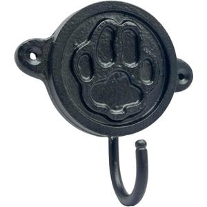Aluminium Paw Print (1-Pack) Single Wall Hooks, Black Dog Themed Hooks for Hanging Leash, Dog Harness, Wall Mount Hanger, Organization Decorative Wall Hook