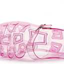 Toddler Sandals Jelly Shoes Girls Unisex Boy Flat Retro Slides Clear Kids Water Slippers Slingback Summer Beach Size 8 Adjustable Buckle Glitter Dress Soft (Pink)