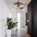 EAPUDUN Semi Flush Mount Ceiling Light, 2-Light Modern Light Fixture with Seeded Glass Shade, Oil Rubbed Bronze Finish for Hallway Corridor Kitchen Bathroom Bedroom Passway, SMA1124-ORB