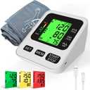 Panamalar Blood Pressure Monitor, Automatic Upper Arm Blood Pressure Machine with 3 Colors LCD Backlight Display/2 Users Memories/BP Cuff 22-40cm, Digital Arm BP Cuff Monitor for Home Use (558 Black)