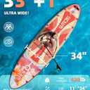 11'*33"/34" Inflatable Stand Up Paddle Board for Beginners,400/420lbs Capacity, Anti-Slip EVA Deck, Includes Adjustable Paddle, Pump, Backpack & SUP Accessories for Surfing, Fishing, Yoga & More