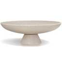 LIN CHUAN Large Decorative Bowl, Modern Resin Pedestal Bowl for Home Decor, Stylish Fruit Bowl for Kitchen Counter, Chic Key Holder for Entry Table, Beige
