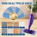 Microfiber Mop Pads Compatible with WetJet, Reusable Wet and Dry Replacement Pads Swiffer Wet Pads for All Floor Types Cleaning (8 Pack)