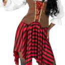 fun shack Pirate Costume Women, Womens Pirate Costume, Pirates Dress, Halloween Costumes for Women, Womens Halloween Costumes, Medium 