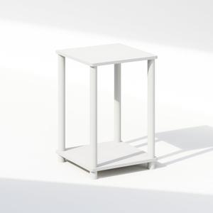 Furinno Turn-N-Tube Nightstand, Bedside Table, White/White (1-Tier)