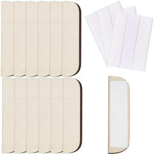 CRASPIRE 12Pcs 3.5 Inch Hinge Repair Kit Wooden Hinge Filler Plate Wooden Plate Door Hole Cover Wood Hinge Repair Kit Kitchen Cabinet Hinges Cabinet Door Hinge Blanks with Double Sided Tapes