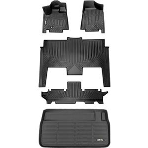 AIPOIL Floor Mats & Cargo Liner Set for 2011-2021 Dodge Grand Caravan 7 Seat All Weather Protection TPE Anti-Slip Automotive Full Set Custom Car Mats Accessories - Black