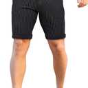 GINGTTO Mens Shorts 9" Inseam Slim Fit Stretch Casual Chino Short Pants (Green)