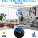4K Security Cam with Night Vision and Built-in Battery Camera, Home/Office Camera Wireless Technology for Phone App Monitor GTYT