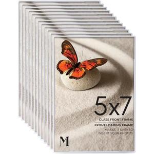 Mantello 5x7 Picture Frame Set - Front Loading 5 x 7 Frames - Display for Wall Artwork, Accent Piece, Photographs - Minimalist Tabletop & Desktop Decor - 12 Pack, White