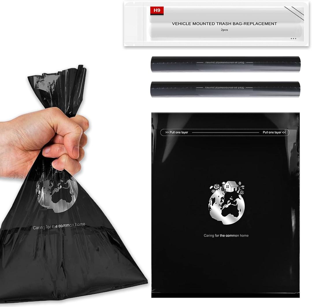 2 x Car Trash Bag,2 Rolls of Garbage Bags (40 Garbage Bags Total) For Multipurpose Mobile Phone Stand Trashcan, Car Accessories Hanging Garbage Can