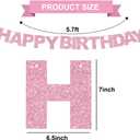 BEISHIDA Happy Birthday Banner - Pre-Strung No DIY Birthday Decorations - Happy Birthday Sign - Birthday Banner for Women, Kids - Backdrop Pink