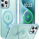 Magnetic Invisible Stand Designed for iPhone 15 Pro Max Case [Military Drop Protection] [Compatible with MagSafe] Shockproof Slim Translucent Matte Cover for iPhone 15 Pro Max Phone Case 6.7", Blue