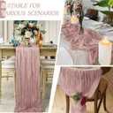 6 Pack Dusty Pink Cheesecloth Table Runner 17x108 Inch Semi Sheer Boho Gauze Cheese Cloth Fabric Table Runners Table Decor for Wedding Party Baby Shower Birthday Home Decor Garden Farmhouse