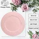12 x Omuriko Pink Charger Plates Set of 12, 13" Plastic Chargers for Dinner Plates, Thanksgiving, Christmas Party Banquet Serveware Supplies